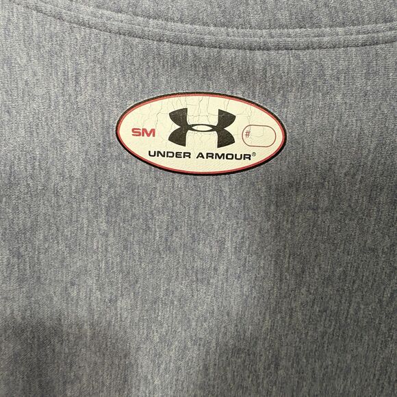 Under Armour Compression Shirt Mens S ColdGear Mock Neck Blue Gym Base Layer - Picture 4 of 11